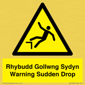 Rhybudd Gollwng Sydyn Warning Sudden Drop